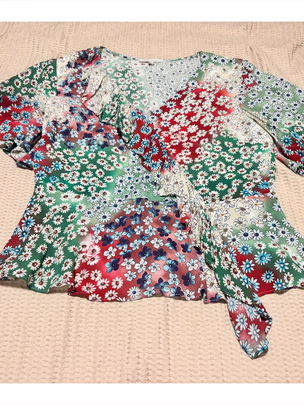| Anthropologie | Eri + Ali Floral Ruffle Blouse